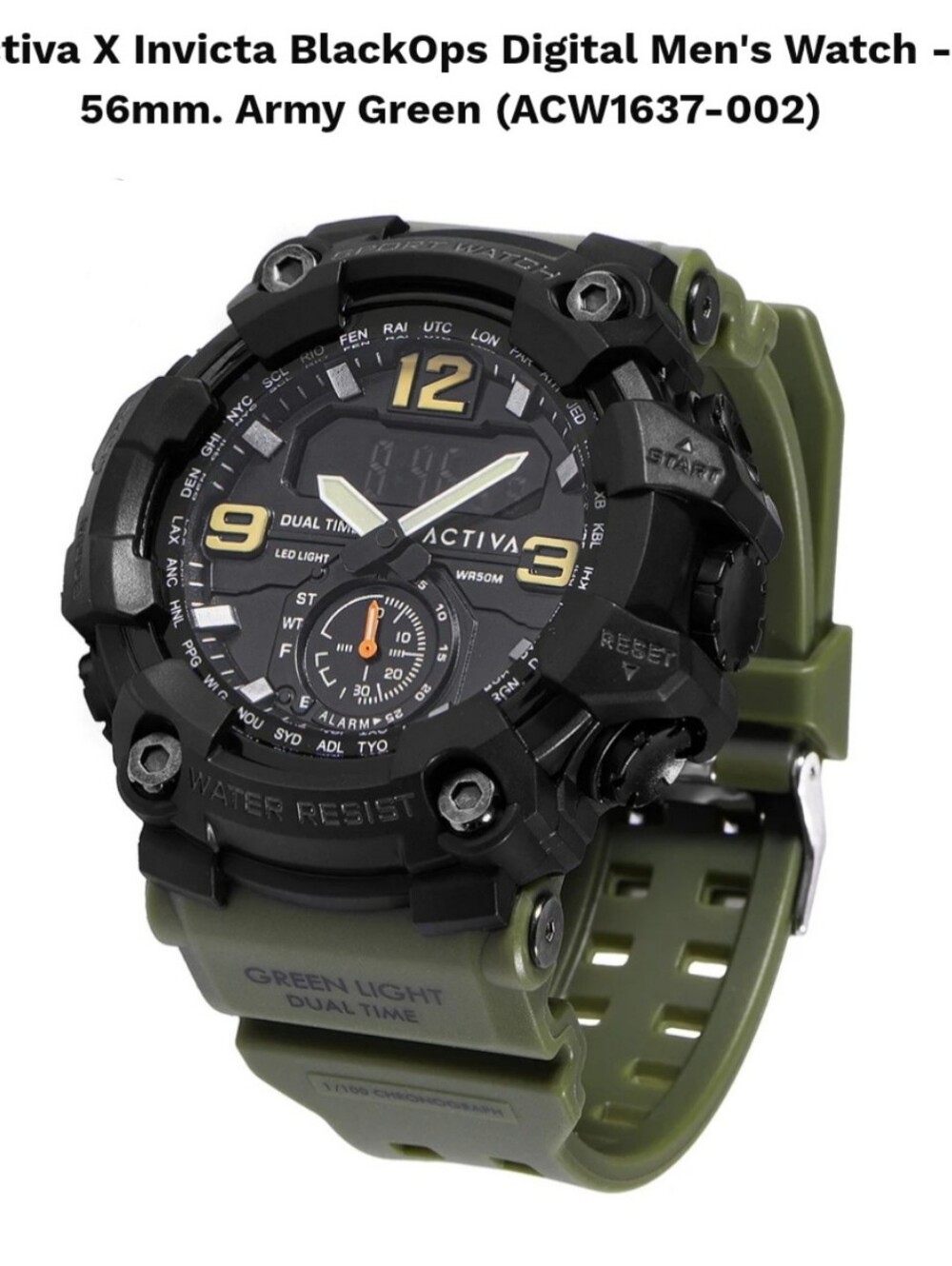 Ativa Men's Sport Watch in Olive Green & Black